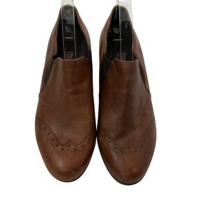 Munro Brown Leather Wing Tip Mules - Size 9.5W